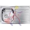 LAVELLO INOX 18/10 86X50 INCASSO 1 VASCA SX C/GOCCIOLATOIO 